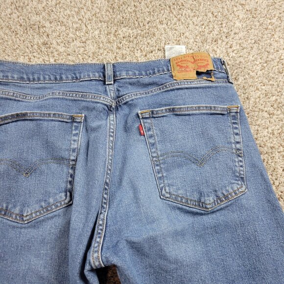 Levis 505 Jeans Mens 36x32 Regular Straight Denim Dark Wash Read - Picture 6 of 6